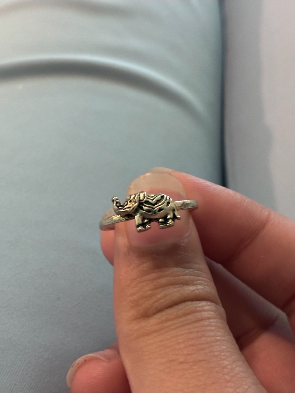 Silver Elephant Ring
